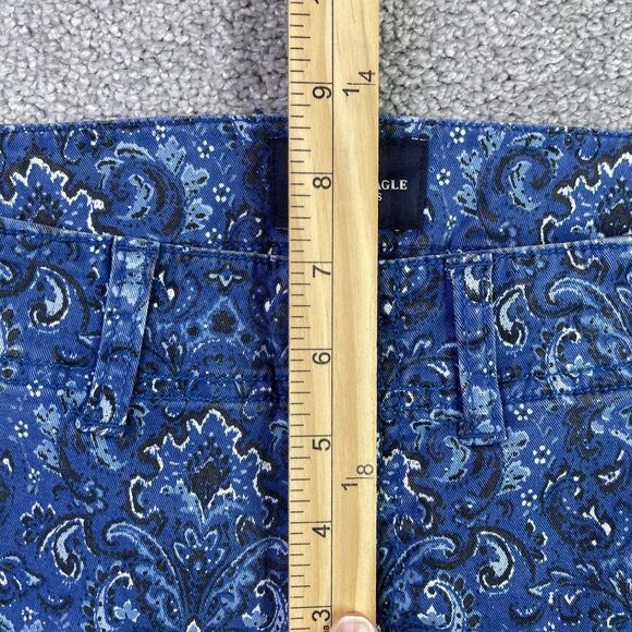 American Eagle Shorts Women’s 2 Blue Shortie Low Rise Paisley Print Stretch - Picture 8 of 10